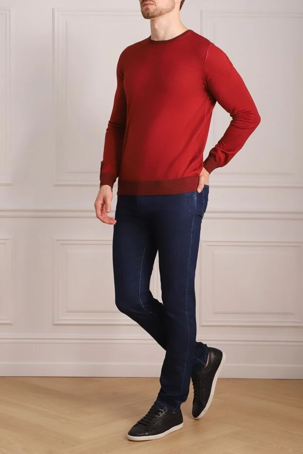 Zilli man cashmere and silk jumper burgundy for men купить с ценами и фото 153508 - photo 2