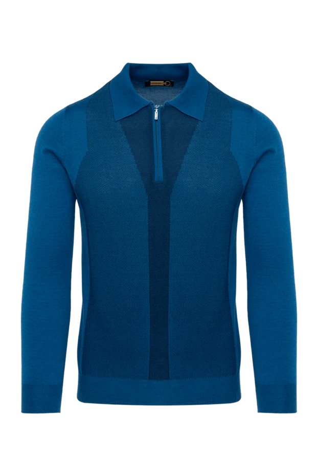 Zilli man long sleeve polo in silk and cashmere blue for men купить с ценами и фото 153513 - photo 1