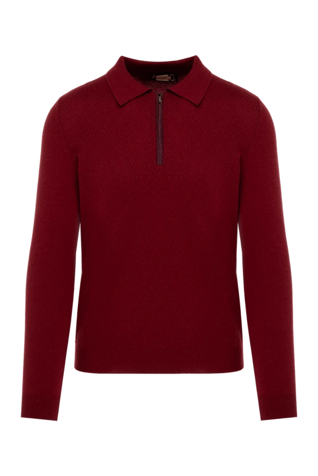 Zilli man cashmere long sleeve polo burgundy for men купить с ценами и фото 153515 - photo 1