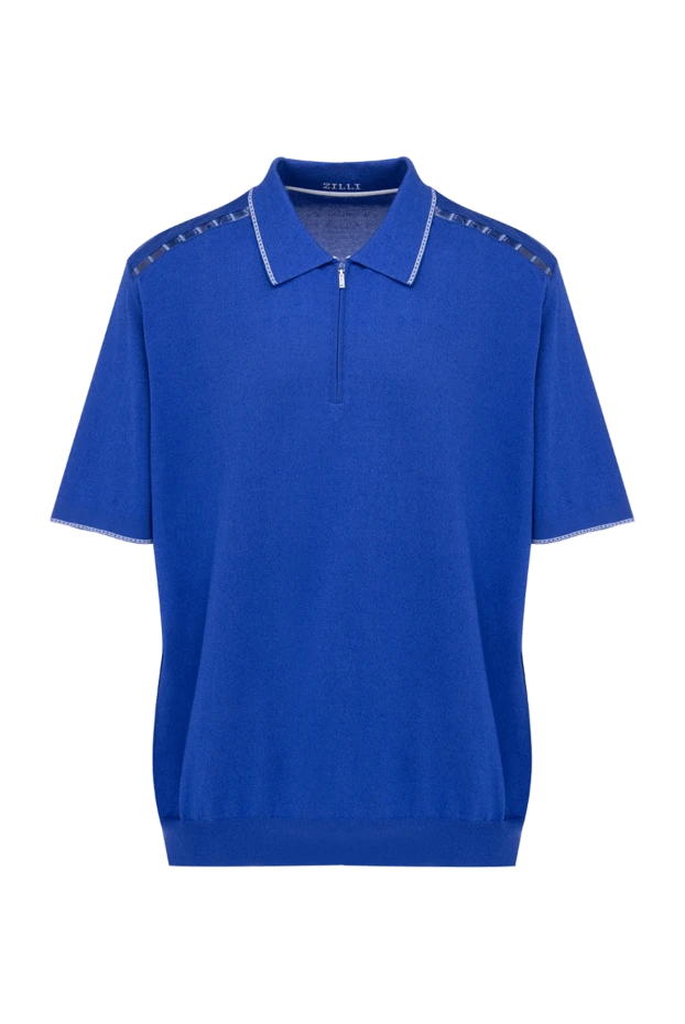 Zilli man cotton and silk polo blue for men купить с ценами и фото 153528 - photo 1