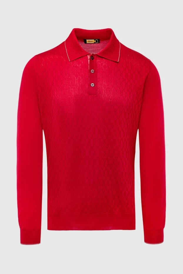 Zilli man silk long sleeve polo red for men купить с ценами и фото 153534 - photo 1