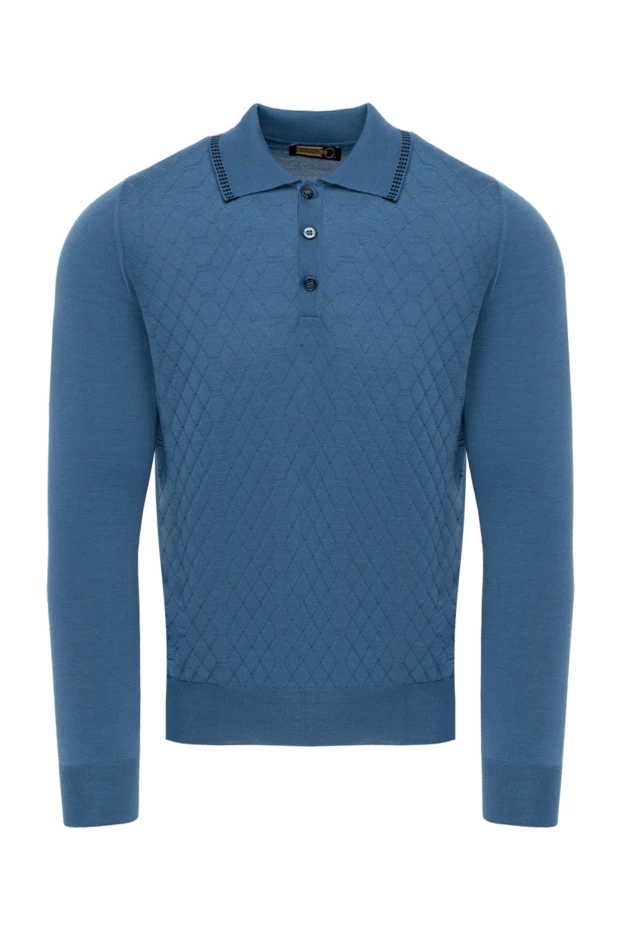 Zilli man silk and cashmere long sleeve polo blue for men купить с ценами и фото 153537 - photo 1