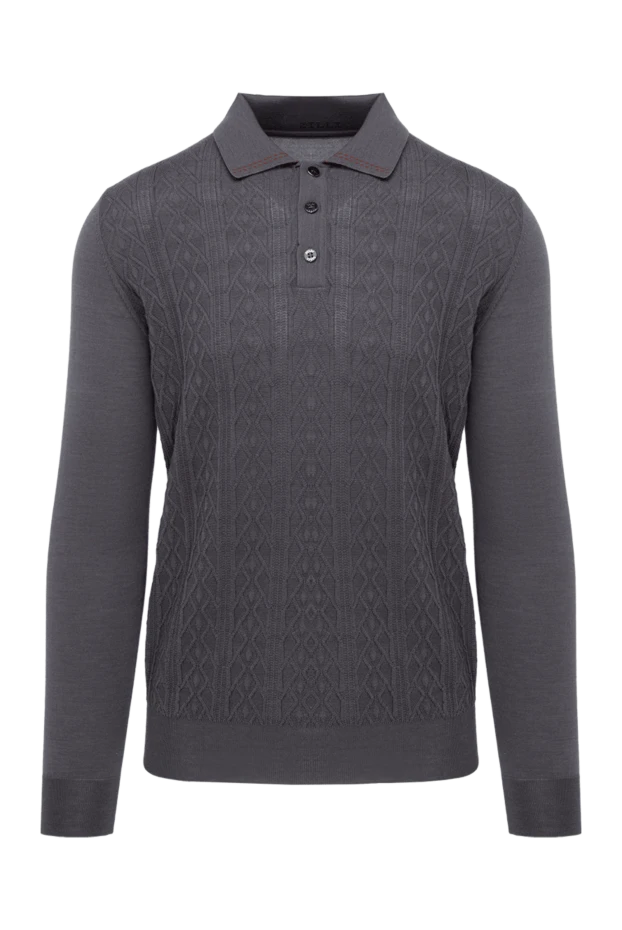 Zilli man long sleeve polo in silk and cashmere gray for men купить с ценами и фото 153539 - photo 1