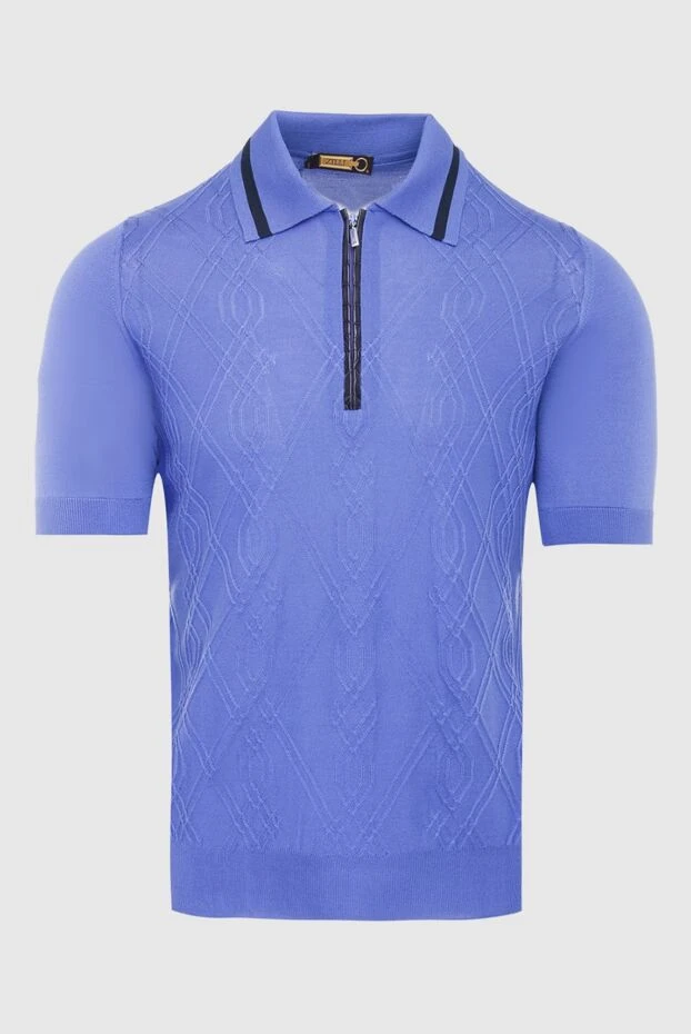 Zilli man blue silk polo for men купить с ценами и фото 153547 - photo 1