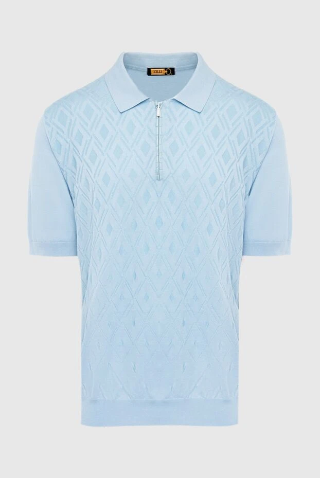 Zilli man cotton and silk polo blue for men купить с ценами и фото 153548 - photo 1