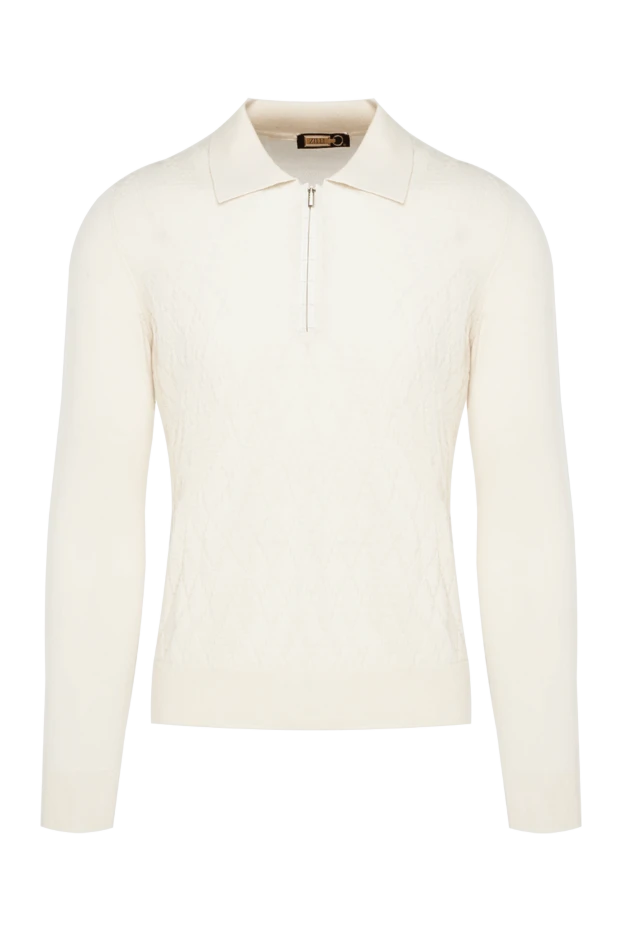 Zilli man long sleeve polo in silk and cashmere white for men купить с ценами и фото 153549 - photo 1