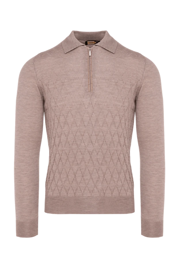 Zilli man long sleeve polo in silk and cashmere beige for men купить с ценами и фото 153550 - photo 1