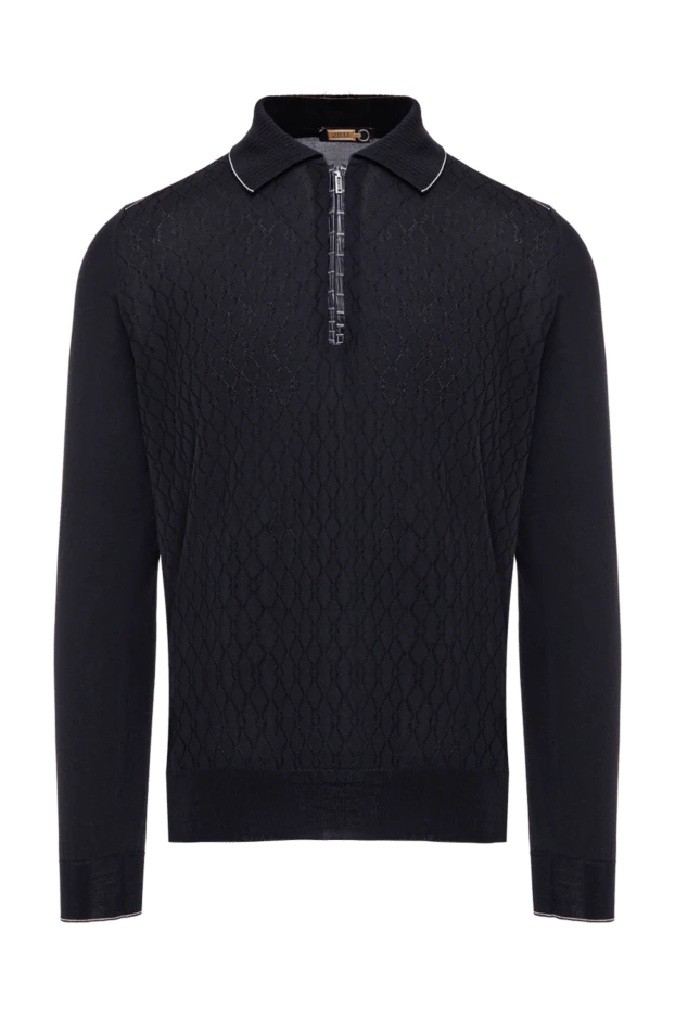 Zilli man long sleeve polo in silk and alligator black for men купить с ценами и фото 153563 - photo 1