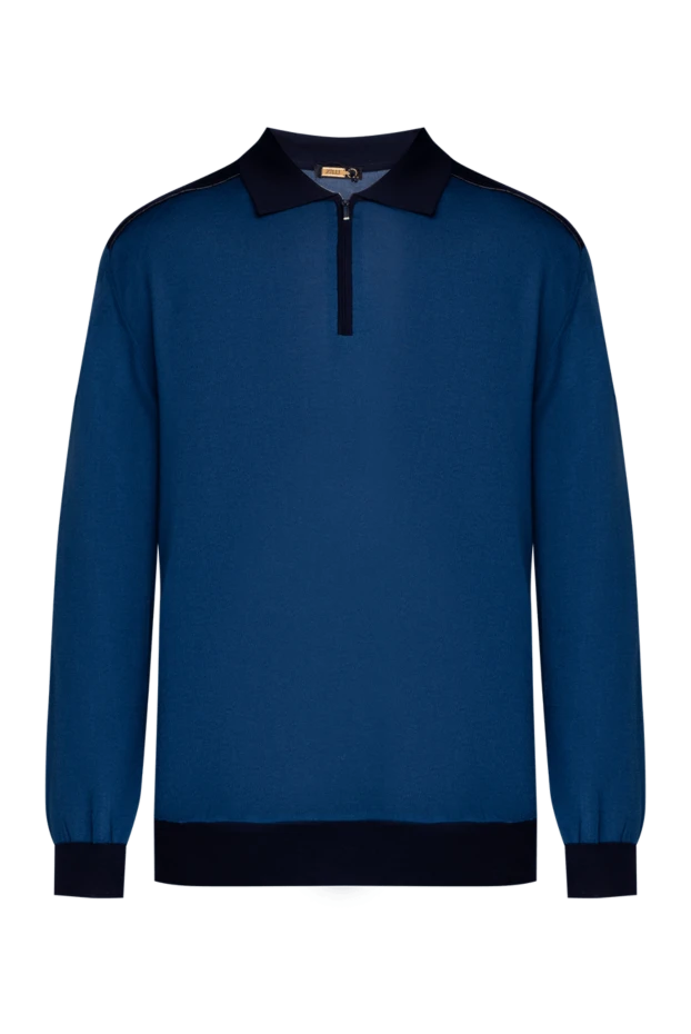 Zilli man long sleeve polo in silk and cashmere blue for men купить с ценами и фото 153564 - photo 1