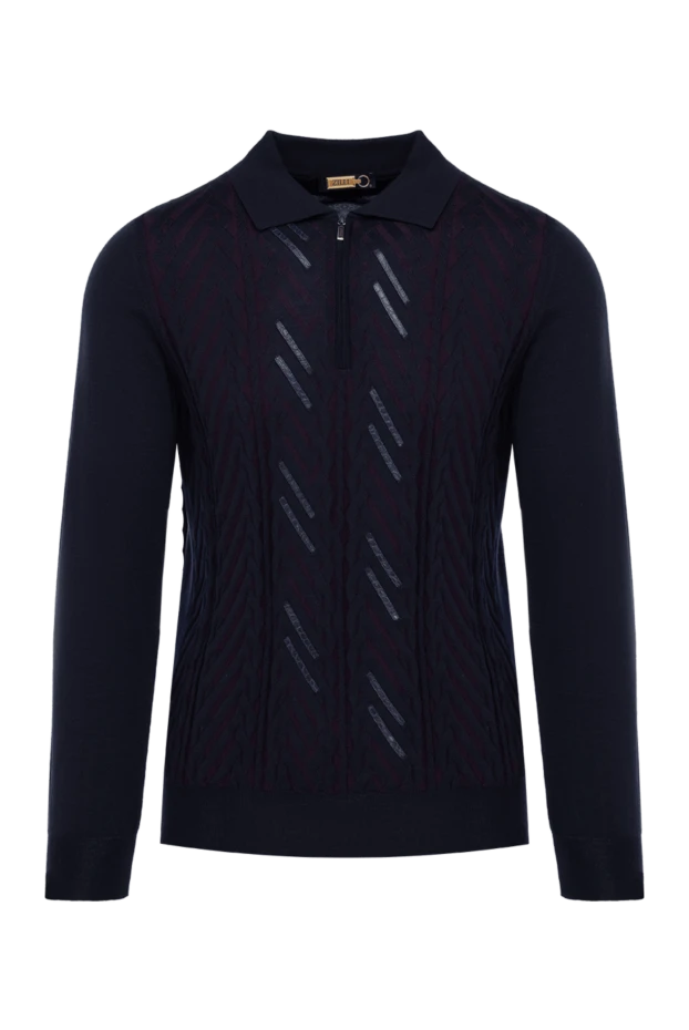 Zilli man long sleeve polo in silk and cashmere blue for men купить с ценами и фото 153573 - photo 1