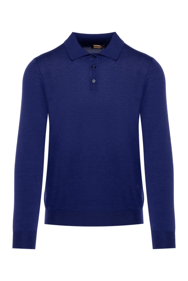 Zilli man long sleeve polo in silk and cashmere blue for men купить с ценами и фото 153591 - photo 1