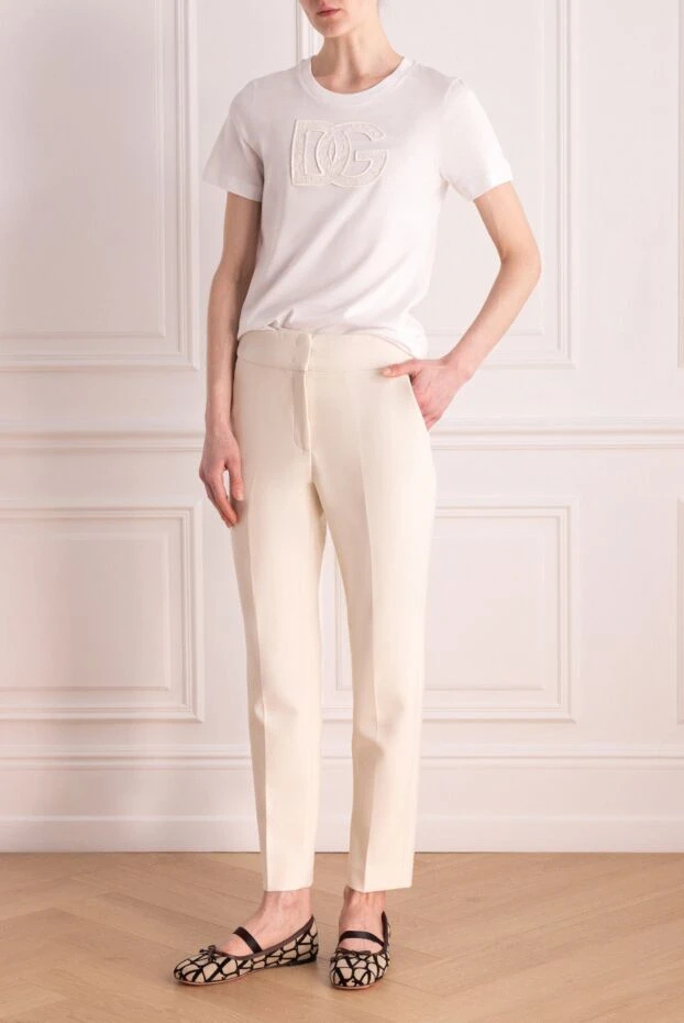 Peserico woman women's trousers white купить с ценами и фото 153635 - photo 2