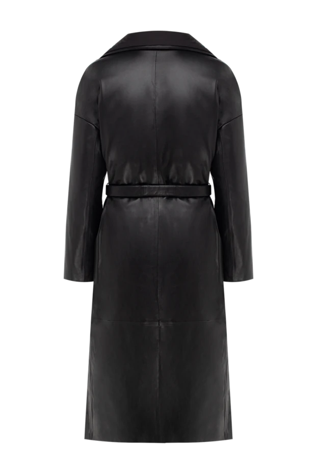 Black genuine leather coat for women - photo 2