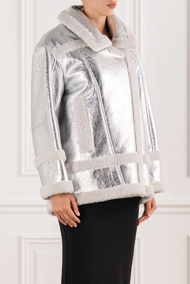 Blancha gray sheepskin coat made of natural fur and leather 153743 - photo 3