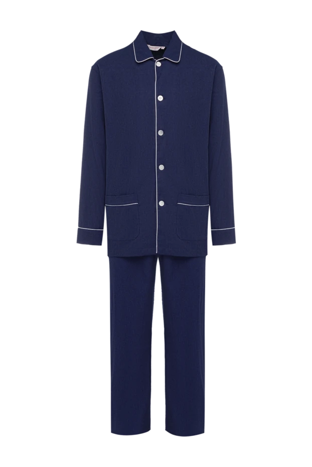 Derek Rose men's blue striped cotton pajama with pockets 153809 - photo 1