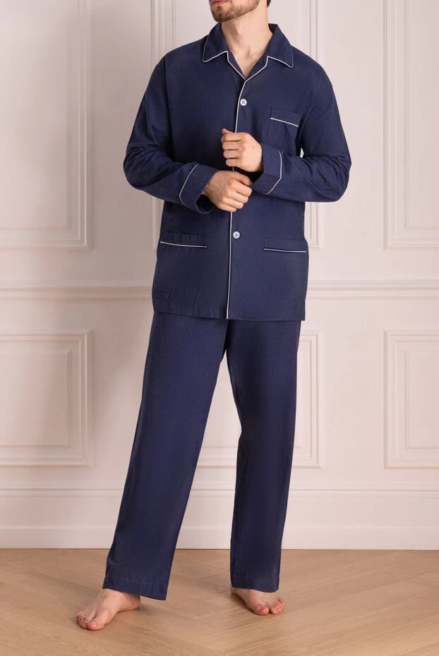 Derek Rose man blue cotton pajamas for men купить с ценами и фото 153809 - photo 2