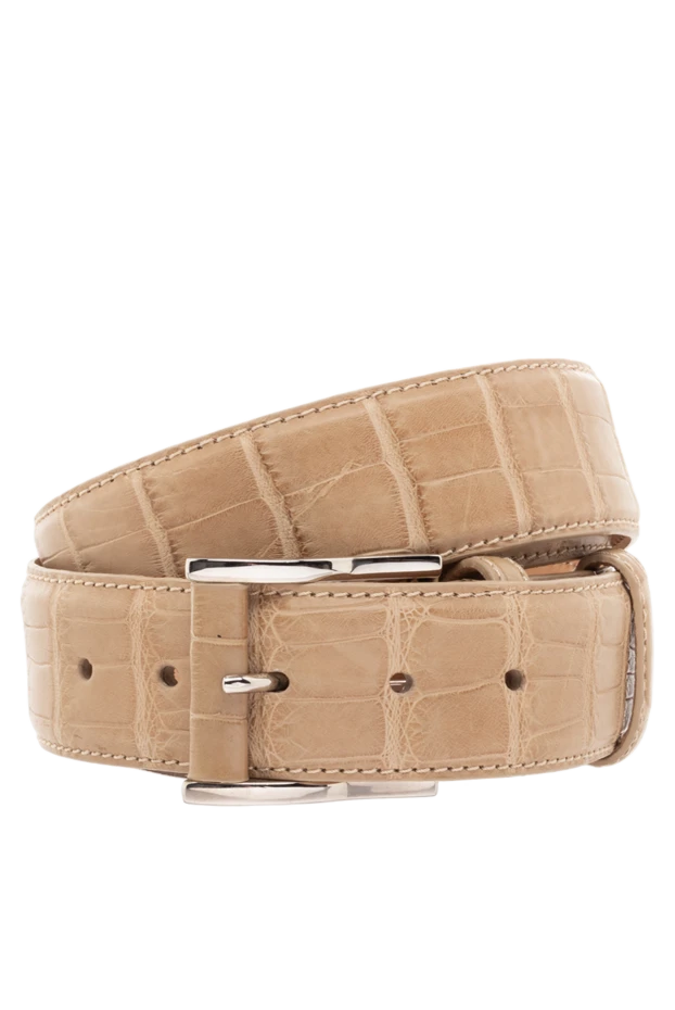 Cesare di Napoli man beige men's crocodile leather belt купить с ценами и фото 153823 - photo 1