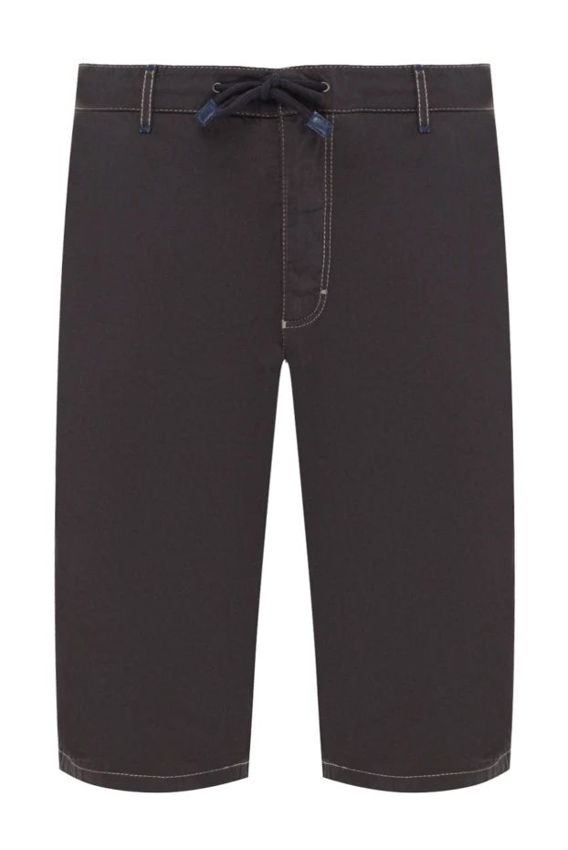 Men's beige cotton shorts with drawstring waist - photo 1