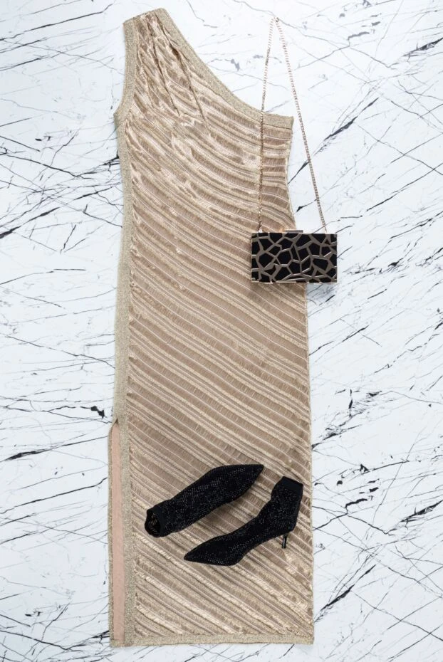 Herve Leger беж мата фактуралы әйелдерге арналған көйлек 153934 - фото 2