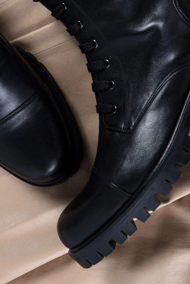 Fleur de Paris ботинки женские черные кожаные на шнуровке 153965 - фото 2
