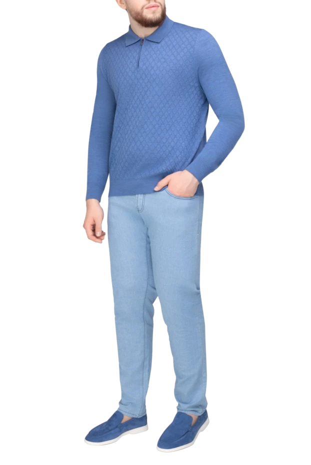 Scissor Scriptor man blue cotton and linen jeans for men купить с ценами и фото 154010 - photo 2