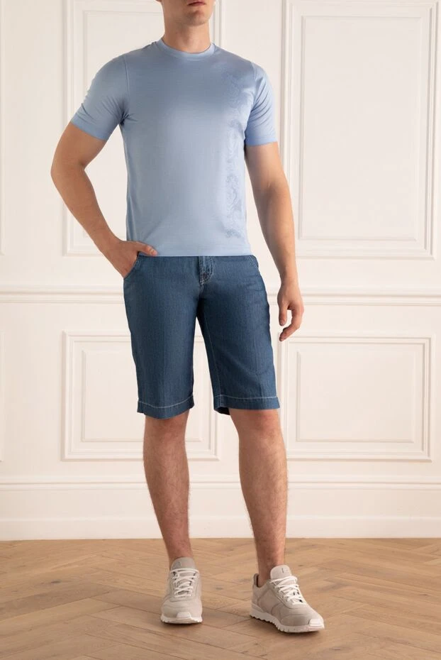 Scissor Scriptor man cotton and paper yarn shorts blue for men купить с ценами и фото 154015 - photo 2