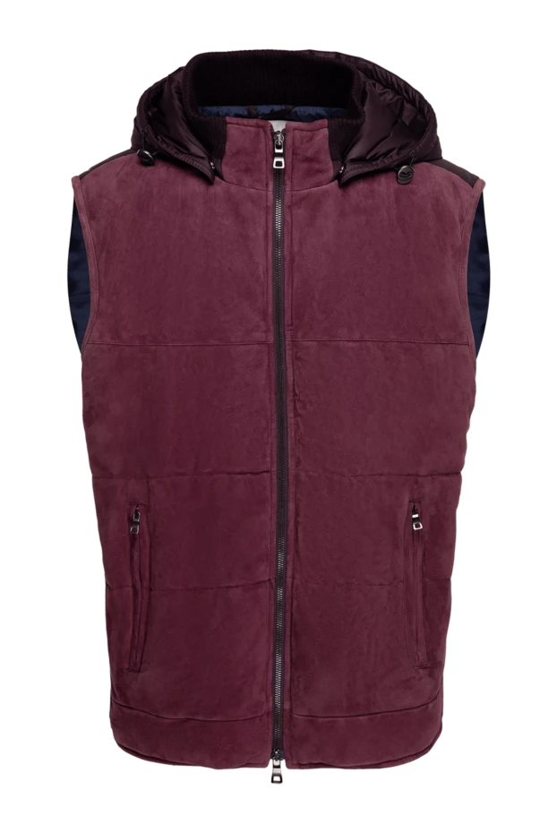 Casheart man suede and polyamide vest burgundy for men купить с ценами и фото 154027 - photo 1