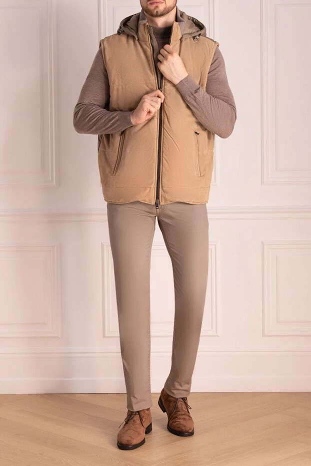 Casheart man suede and polyamide vest beige for men купить с ценами и фото 154028 - photo 1