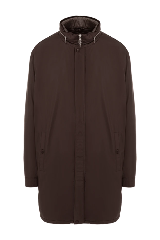 Куртка из нейлона коричневая мужская - фото 1