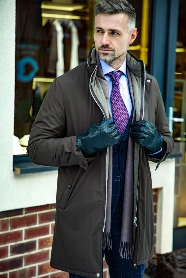 Куртка из нейлона коричневая мужская - фото 2