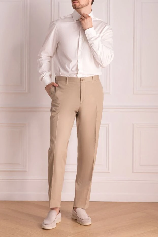 Zilli man beige cotton trousers for men купить с ценами и фото 154054 - photo 2