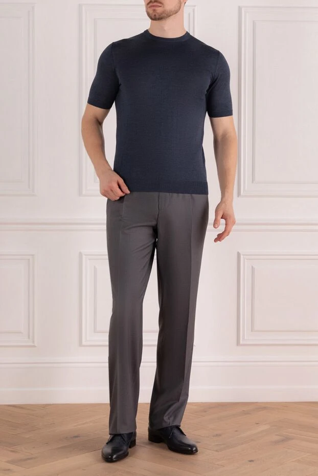 Zilli man men's gray wool trousers купить с ценами и фото 154057 - photo 2