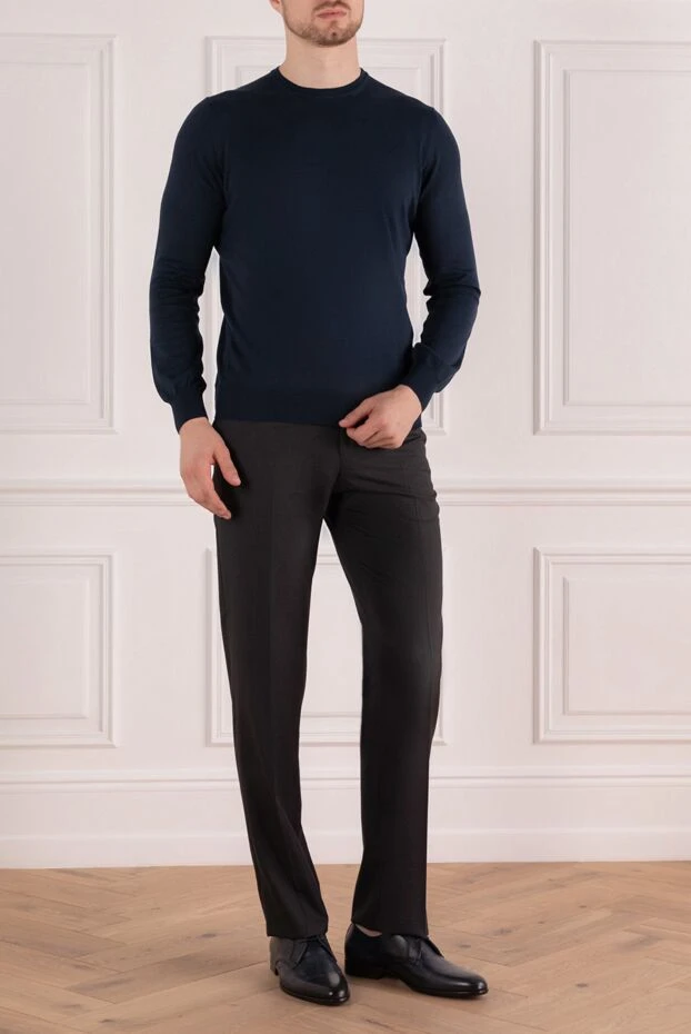 Zilli man men's gray wool trousers купить с ценами и фото 154058 - photo 2