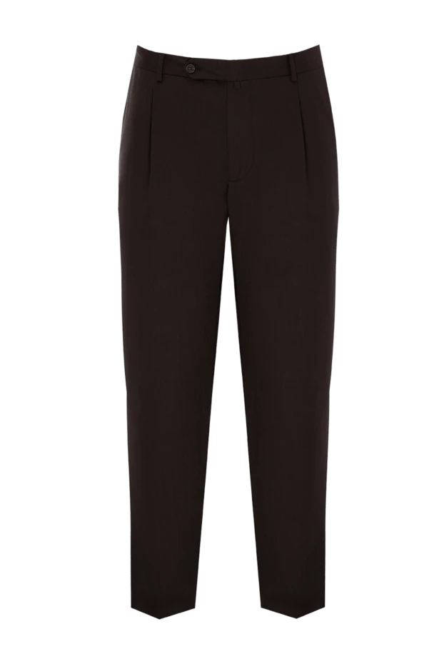 Zilli man men's brown wool trousers купить с ценами и фото 154063 - photo 1