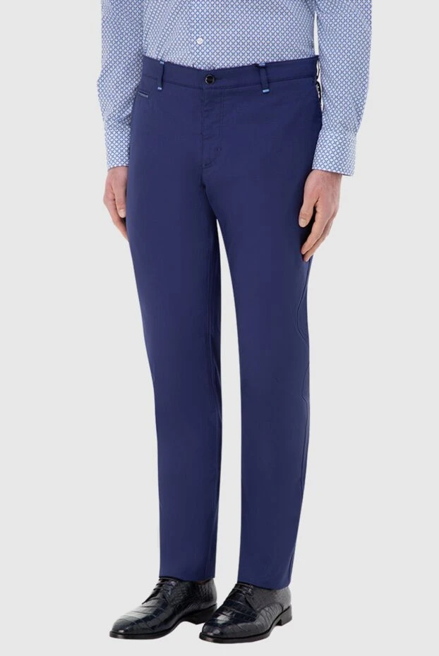 Zilli man blue cotton trousers for men купить с ценами и фото 154076 - photo 2