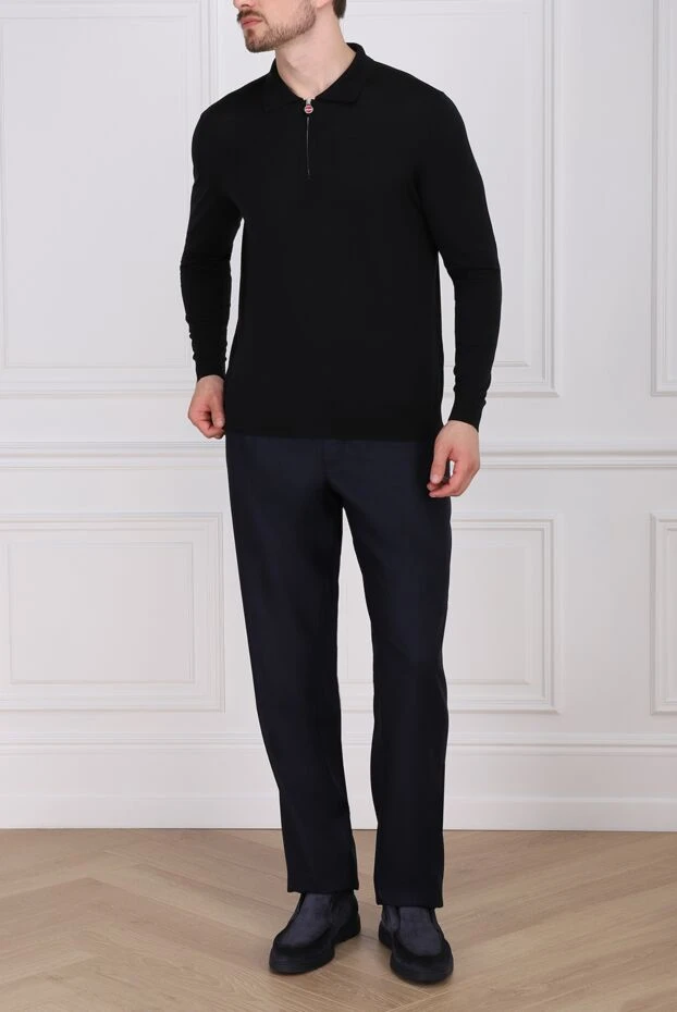 Zilli man men's blue wool and cashmere trousers купить с ценами и фото 154082 - photo 2