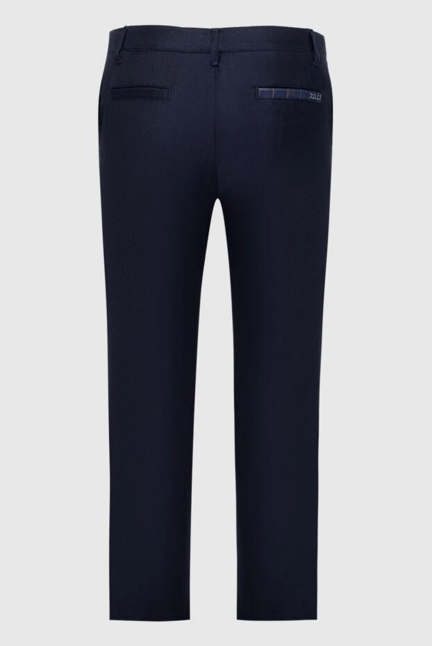 Zilli man men's blue cotton and cashmere trousers купить с ценами и фото 154083 - photo 2