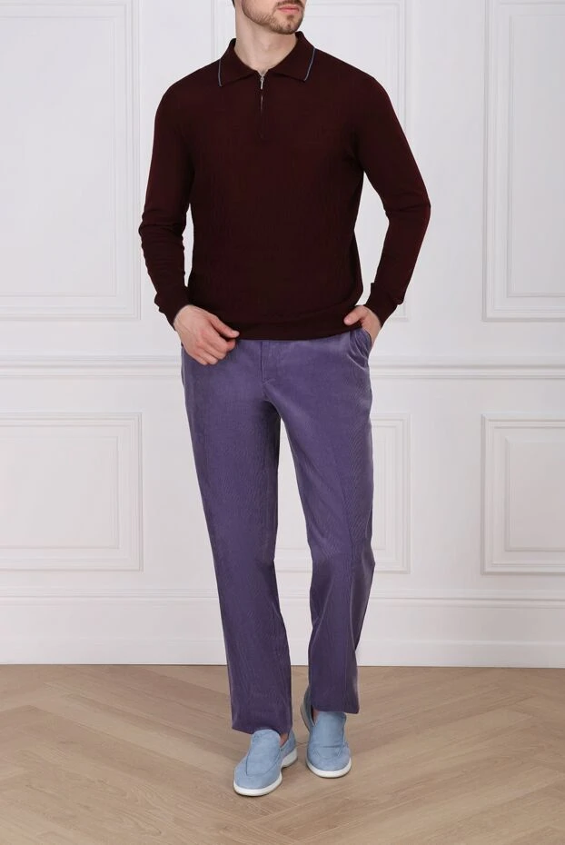 Zilli man men's purple cotton trousers купить с ценами и фото 154089 - photo 2