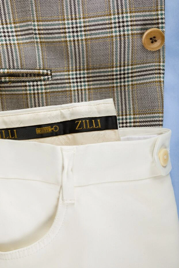 Zilli классические белые брюки из хлопка для мужчин
 154108 - фото 3
