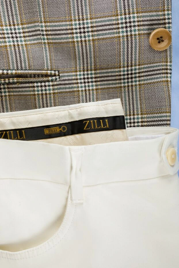 Zilli классические белые брюки из хлопка для мужчин
 154108 - фото 2