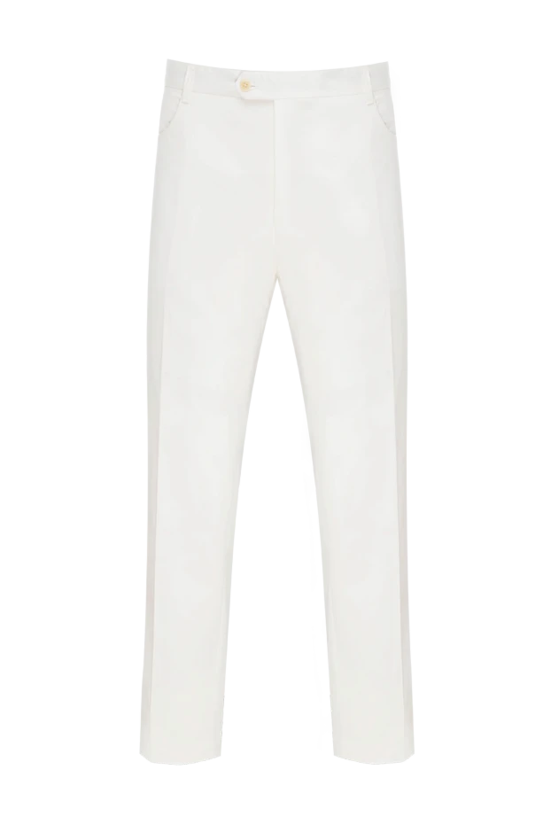 Zilli man white cotton trousers for men купить с ценами и фото 154108 - photo 1