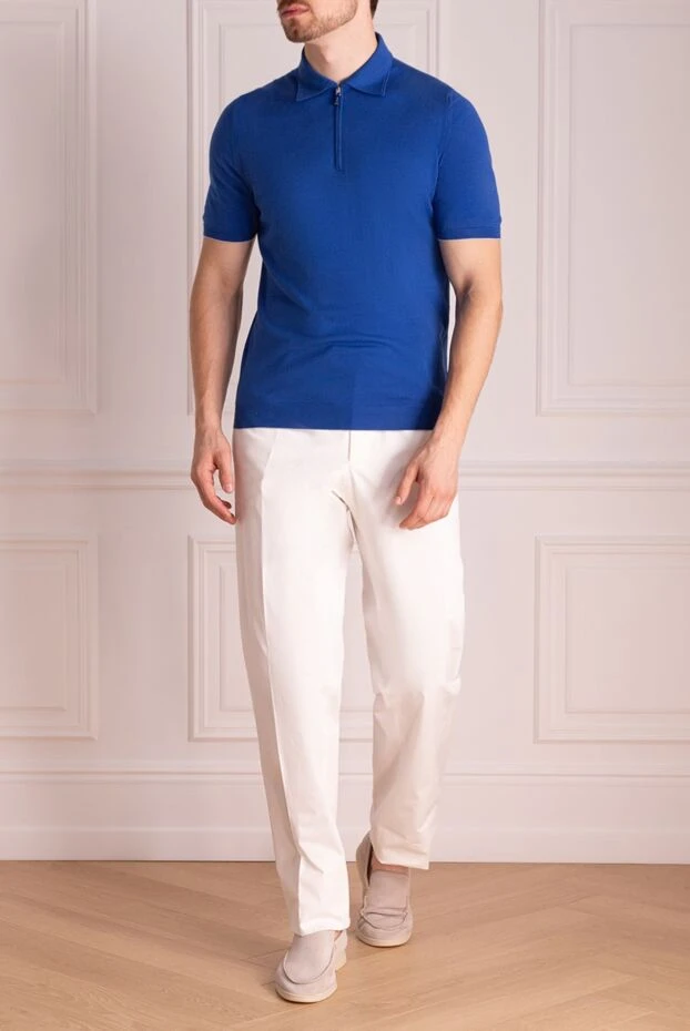 Zilli man white cotton trousers for men купить с ценами и фото 154108 - photo 2