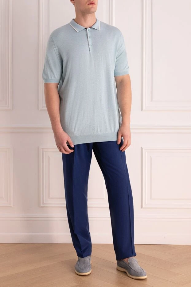 Zilli man blue cashmere trousers for men купить с ценами и фото 154113 - photo 2