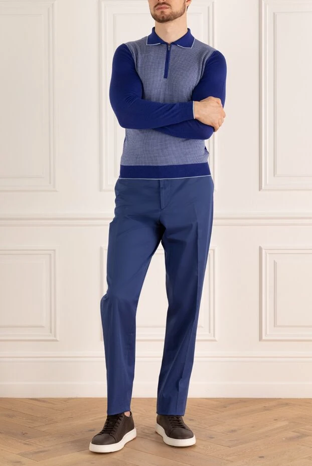 Zilli man blue cotton trousers for men купить с ценами и фото 154115 - photo 2