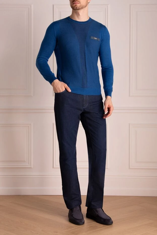 Zilli man blue cotton jeans for men купить с ценами и фото 154127 - photo 2