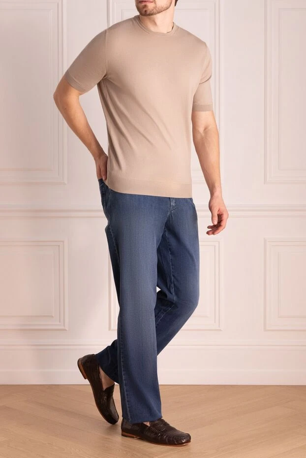 Zilli man blue cotton jeans for men купить с ценами и фото 154137 - photo 2