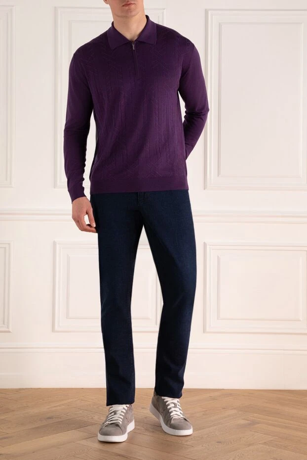 Zilli man blue cotton jeans for men купить с ценами и фото 154148 - photo 2