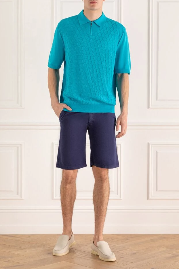 Zilli man blue cotton shorts for men купить с ценами и фото 154161 - photo 2