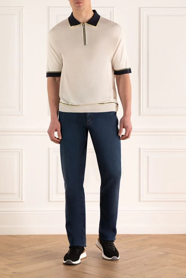 Zilli man blue cotton jeans for men купить с ценами и фото 154167 - photo 2