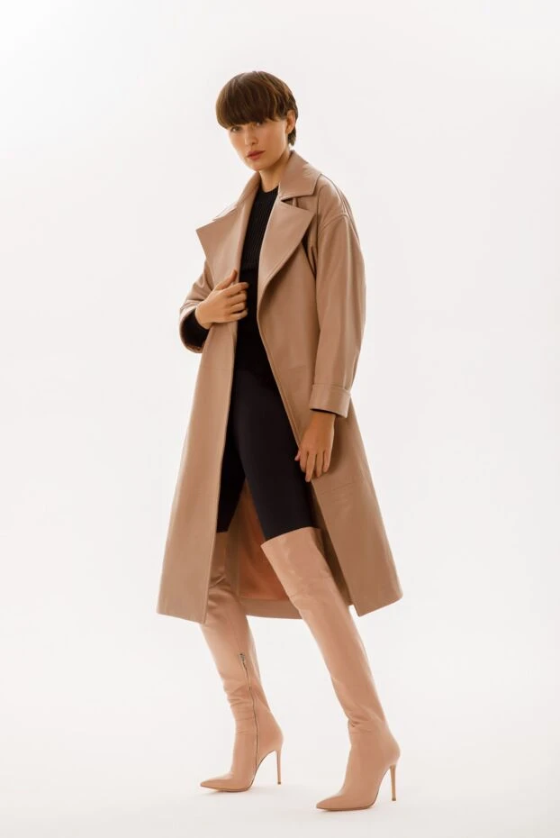 Boots women's high leather on stiletto pink - photo 2